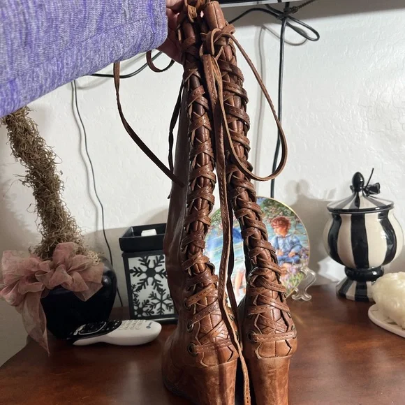 Apepazzo Chestnut Lace-Up Boots - Picture 2 of 5